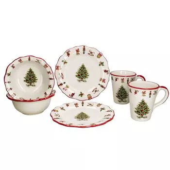 Набор для завтрака Maestro Natale, 6 предметов, на 2 персоны, тарелки, чашки, миски, рождественский MamboCat