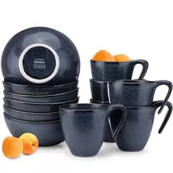 Набор для завтрака time black (набор из 12 шт.) Konsimo, черный