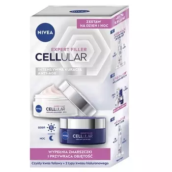 Набор дневных и ночных кремов против морщин Expert Filler Cellular - 50 мл каждый Nivea