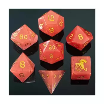 Набор драгоценных камней Dragon's Hoard Poly — арбузный турмалин (7), Dice & Accessories (HYMGHO Dice)