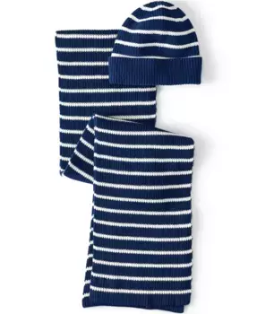 Набор "Drifter": шарф и шапка Lands' End, синий