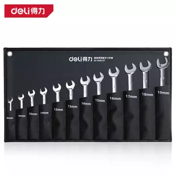 Набор двойных рожковых ключей Deli для зеркала, набор двойных ключей с храповым механизмом из 12 предметов DL140012T