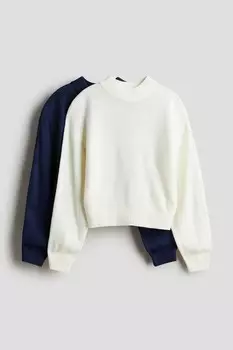 Набор джемперов H&M, 2 предмета, белый/темно-синий