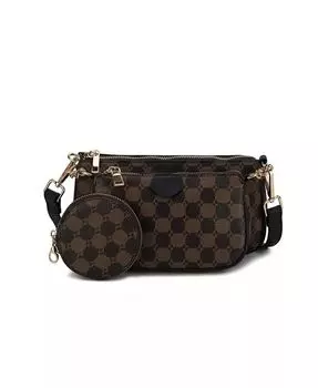 Набор Evanna из 3 предметов: сумка через плечо, клатч и мини-мешочек для монет от Mia K Mkf Collection, фиолетовый