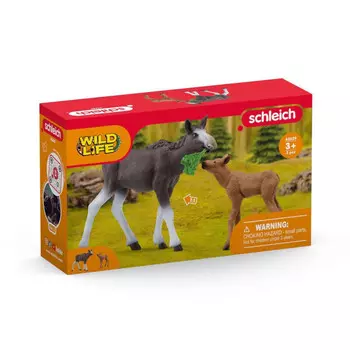 Набор фигурок Лось с теленком, Schleich