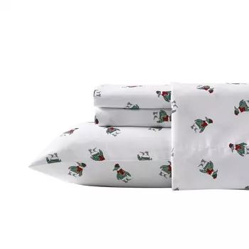 Набор фланелевых простыней Nautica Penguin с принтом Queen Queen, цвет Seaweed Heather