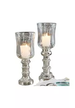 Набор фонарей Ely, 2 шт., прозрачный/серебристый Loberon, прозрачный/серебристый