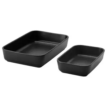 Набор форм для запекания, 2 шт., темно-серый, LYCKAD IKEA