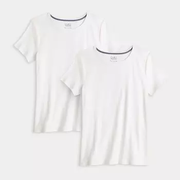 Набор футболок с круглым вырезом Petite Croft & Barrow, 2 шт., белый