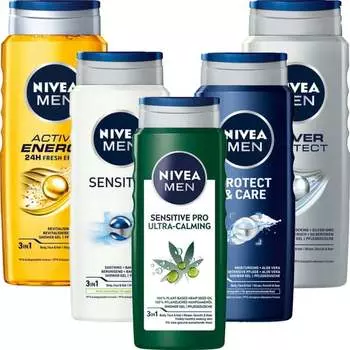 Набор гелей для душа Nivea для мужчин 5*500 мл