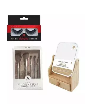 Набор Glamour Essentials: набор кистей для макияжа Studio, накладные ресницы (в одной упаковке) и двустороннее косметическое зеркало Pursonic, цвет Assorted Pre-pack (See Table 9
