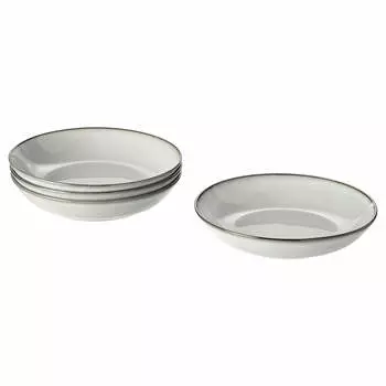 Набор глубоких тарелок Ikea Gladelig, 21 см, 4 предмета, серый