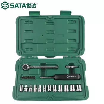 Набор головок серии SATA из 21 предмета, серия 6,3 мм, набор насадок для быстрых ключей с храповым механизмом 09521