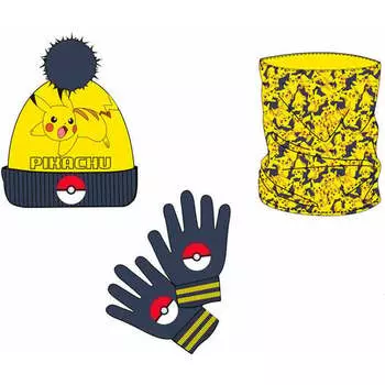 Набор Gorro Braga Cuello Y Guantes Pikachu Pokemon Nintendo