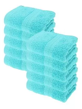 Набор гостевых полотенец Julie Julsen ORGANIC 10 шт. 30x50 бирюзовый