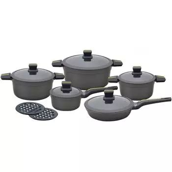 Набор гранитных кастрюль Klausberg 12 элементов Dolce Grey KB7358, серый