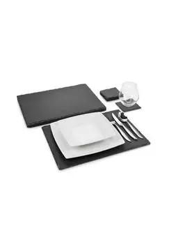 Набор грифельных тарелок обеденный 8 шт Snger, антрацит