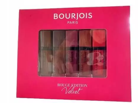 НАБОР ГУБНЫХ ПОМАД BOURJOIS ROUGE VELVET, 5 шт.