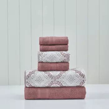 Набор хлопковых полотенец Modern Threads Capri 6 шт, розовый