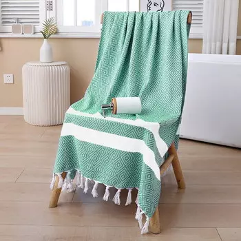 Набор хлопковых полотенец Zhuge, зеленый / белый