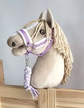 Набор Hobby Horse: недоуздок А3 на белом меху + верёвка - белый и фиолетовый. Inna marka
