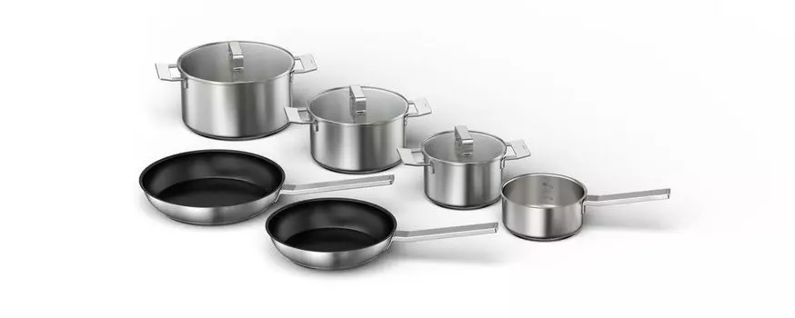 Набор индукционных кастрюль Bosch из 6 предметов HEZ9SE060 4 кастрюли + 2 сковороды, черный