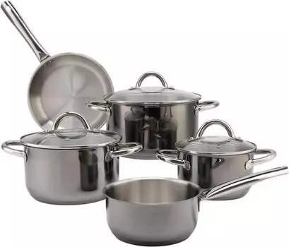 Набор индукционных кастрюль ew ts 8040s, 8 предметов 123 Furniture, черный