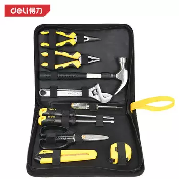 Набор инструментов Deli DL5910, набор инструментов для домашнего ремонта, плоскогубцы, гаечный ключ, комбинация отверток, набор из 10 предметов