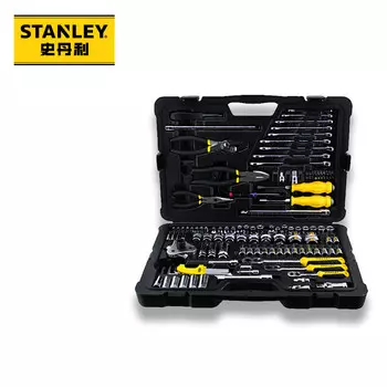 Набор инструментов для ремонта автомобилей Stanley, 125 предметов, набор инструментов для ремонта и обслуживания автомобилей, быстрый трещоточный ключ, комбинированный автомобильный инструмент STMT74393-8