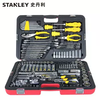Набор инструментов для ремонта автомобилей STANLEY, 150 предметов, ключ с храповым механизмом, комбинация для технического обслуживания автомобилей R99-150-1-22