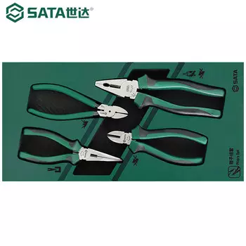 Набор инструментов SATA, плоскогубцы, напильник, плоскогубцы для стопорных колец, молотковая отвертка, набор плоскогубцев из 4 предметов 09912A