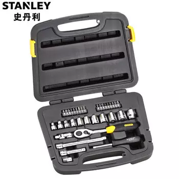 Набор инструментов Stanley, 35 предметов, 10 мм, британский набор инструментов 94-692-22 Zhongfei, 3/8j, набор для ремонта головок с храповым механизмом