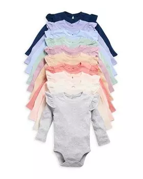 Набор из 10 боди с длинными рукавами для девочек — для малышей Honest Baby, цвет Multi