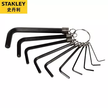 Набор из 10 дюймовых цепных шестигранных ключей Stanley, комбинация 1/16"-3/8" 69-230-23