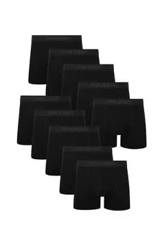 Набор из 10 хипстерских боксеров в форме папоротника Threadbare, черный
