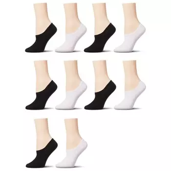 Набор из 10 пар женских кроссовок из смеси хлопка без показа MeMoi, цвет White Black