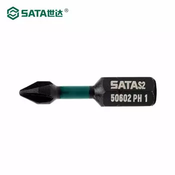Набор из 10 предметов SATA, серия 6,3 мм, длинная ударопрочная крестовая бита длиной 29 мм № 2, 59603-сменная бита