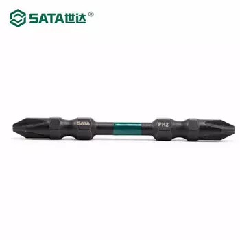 Набор из 10 предметов SATA, серия 6,3 мм, длинная ударопрочная отвертка с двойной головкой 65 мм, головка #3/#3, 59803, сменная бита