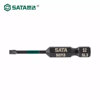 Набор из 10 предметов SATA, серия 6,3 мм, длинная ударопрочная отвертка с плоской головкой 50 мм, длинная ударопрочная отвертка 3 мм, 59713, сменная бита