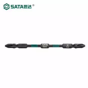 Набор из 10 предметов SATA, серия 6,3 мм, длинная ударопрочная бита с двойной головкой 110 мм № 2/№ 2, 59812-сменная бита