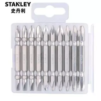 Набор из 10 предметов Stanley серии 6,3 мм, длина 65 мм, никелированные двусторонние отвертки 63-421-23C Корпоративная настройка A