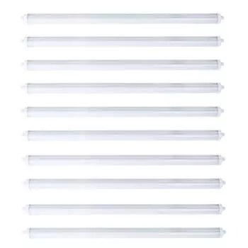 Набор из 10 светодиодных ламп мощностью 48 Вт для использования на складах. etc-shop, белый