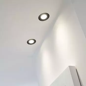 Набор из 10 встраиваемых светодиодных точечных светильников RGB GU10 черного матового цвета со светодиодами LEDANDO мощностью 3 Вт - 11 цветов + теплый белый - вкл. пульт дистанционного управления - с регулируемой яркостью - круглые.