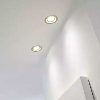 Набор из 10 встраиваемых светодиодных точечных светильников RGB GU10 цвета золото/латунь со светодиодами 3 Вт от LEDANDO - 11 цветов + холодный белый - вкл. пульт дистанционного управления - с регулируемой яркостью - круглые.