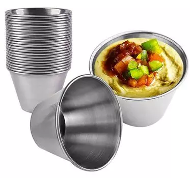 Набор из 12 чашек для соуса, мисок для соуса, чашек для соуса 45 мл, чашек для кетчупа, чашек для специй из нержавеющей стали jefety