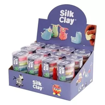 Набор из 12 моделей Silk Clay - Базовые и неоновые цвета - Креативная игрушка для детей Inna marka