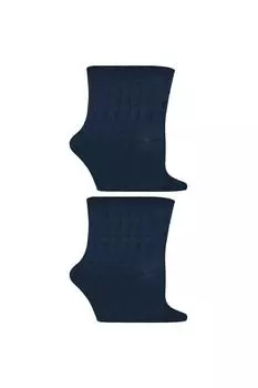 Набор из 12 пар простых школьных носков из бамбука Sock Snob, синий