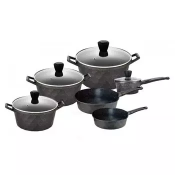 Набор из 12 предметов, индукционные кастрюли, алмазная кастрюля, индукционные литые алюминиевые кастрюли, перчатки с крышкой, серые Scheffinger