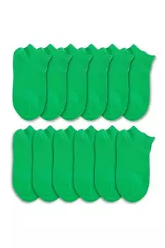 Набор из 12 женских однотонных носков-ботинок, зелёный Cozzy Socks