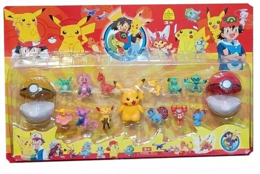 Набор из 13 фигурок 2 покебола покемонов Pokemon